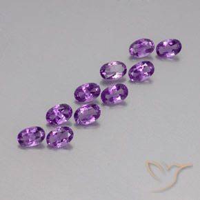 Gemas de Amatista Violeta púrpura natural de 3.88 ct, Ovalada, VVS-VS