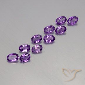 Gemas de Amatista Violeta púrpura oscuro medio natural de 3.84 ct, Ovalada, VVS-VS