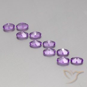 Gemas de Amatista Violeta púrpura medio natural de 3.84 ct, Ovalada, VVS-VS