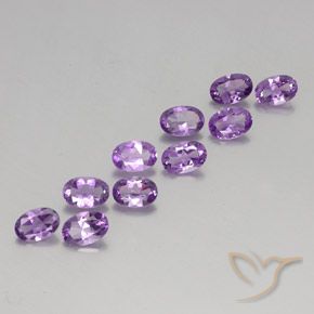 Gemas de Amatista Violeta púrpura medio natural de 3.79 ct, Ovalada, VVS-VS