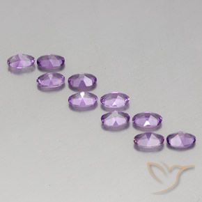 Gemas de Amatista Violeta púrpura medio natural de 3.79 ct, Ovalada, VVS-VS