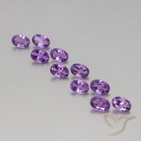Gemas de Amatista Violeta púrpura oscuro medio natural de 3.96 ct, Corte Óvalo, VVS-VS
