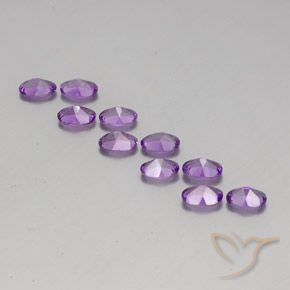 Gemas de Amatista Violeta púrpura oscuro medio natural de 3.96 ct, Corte Óvalo, VVS-VS
