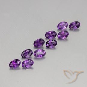 Gemas de Amatista Violeta púrpura intenso natural de 4.06 ct, Ovalada, VVS-VS