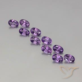 Gemas de amatista violeta púrpura oscuro medio natural de 3,90 ct, corte óvalo, VVS-VS