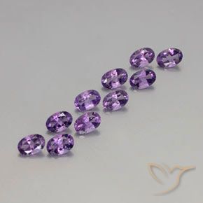 Gemas de amatista violeta púrpura oscuro medio natural de 3,90 ct, corte óvalo, VVS-VS