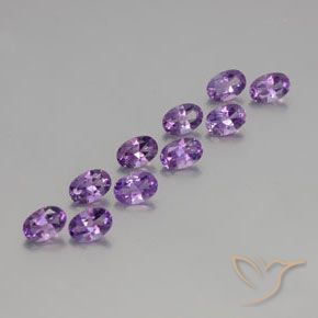 Gemas de Amatista Violeta púrpura intenso natural de 4.05 ct, Ovalada, VVS-VS