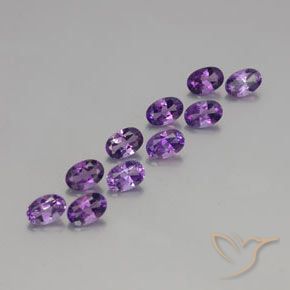 Gemas de Amatista Violeta púrpura intenso natural de 4.10 ct, Ovalada, VVS-VS