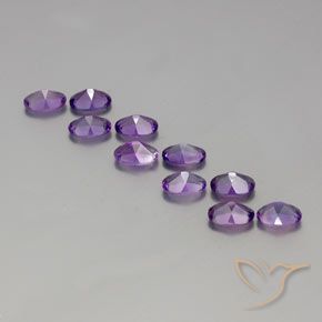 Gemas de Amatista Violeta púrpura intenso natural de 4.10 ct, Ovalada, VVS-VS