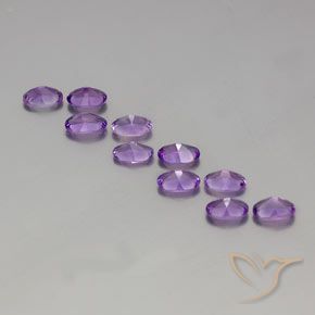 Gemas de Amatista Violeta púrpura medio natural de 3.91 ct, Ovalada, VVS-VS