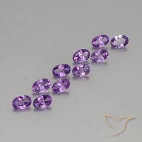 Gemas de Amatista Violeta púrpura medio natural de 3.75 ct, Ovalada, VVS-VS