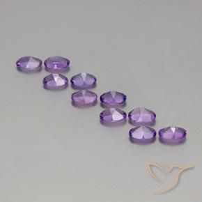 Gemas de Amatista Violeta púrpura medio natural de 3.75 ct, Ovalada, VVS-VS