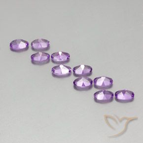 Gemas de Amatista Violeta púrpura medio natural de 3.82 ct, Ovalada, VVS-VS