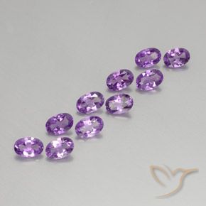 Gemas de Amatista Violeta púrpura natural de 3.94 ct, Ovalada, VVS-VS