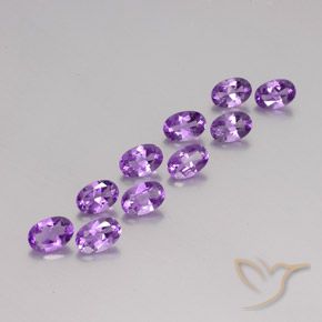 Gemas de Amatista Violeta púrpura natural de 4.18 ct, Ovalada, VVS-VS