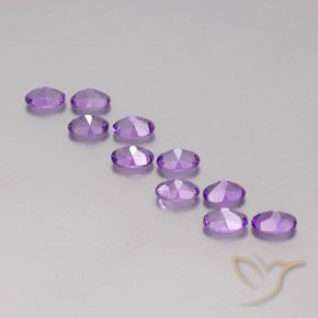 Gemas de Amatista Violeta púrpura natural de 4.18 ct, Ovalada, VVS-VS