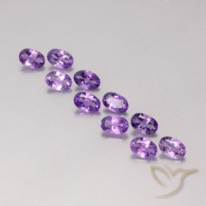 Gemas de amatista violeta natural de 3,97 ct, corte óvalo, VVS-VS
