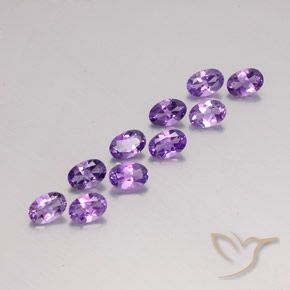 Gemas de amatista violeta natural de 3,97 ct, corte óvalo, VVS-VS
