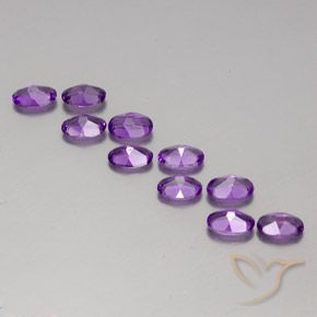 Gemas de Amatista Violeta púrpura oscuro medio natural de 3.86 ct, Ovalada, VVS-VS