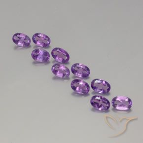 4.05ctw Natural Violeta rosado Amatista, Ovalada, VVS-VS