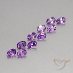 Gemas de Amatista Violeta púrpura medio natural de 4.12 ct, Ovalada, VVS-VS