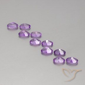Gemas de Amatista Violeta púrpura medio natural de 4.12 ct, Ovalada, VVS-VS
