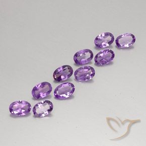 Gemas de Amatista Violeta rosáceo medio natural de 3.45 ct, Ovalada, VVS-VS