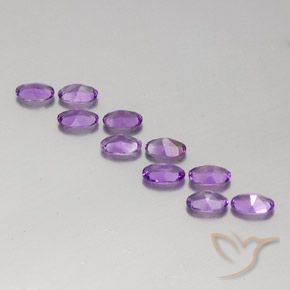 Gemas de Amatista Violeta rosáceo medio natural de 3.45 ct, Ovalada, VVS-VS