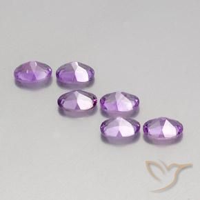 Gemas de Amatista Violeta medio natural de 4.29 ct, Ovalada, VVS-VS