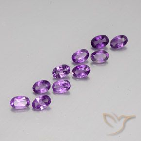 Gemas de Amatista Violeta púrpura natural de 3.70 ct, Ovalada, VVS-VS