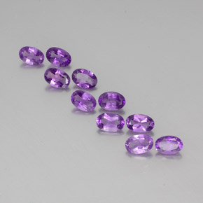 Gemas de amatista violeta medio natural de 3,75 ct, corte óvalo, VVS-VS