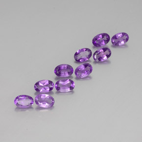 Gemas de amatista violeta medio natural de 3,75 ct, corte óvalo, VVS-VS