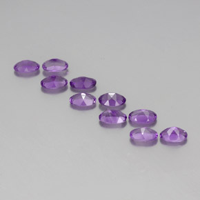 Gemas de amatista violeta medio natural de 3,75 ct, corte óvalo, VVS-VS