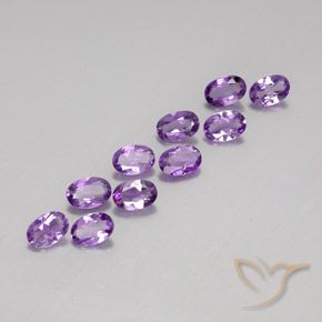 Gemas de Amatista Violeta púrpura oscuro medio natural de 3.62 ct, Ovalada, VVS-VS