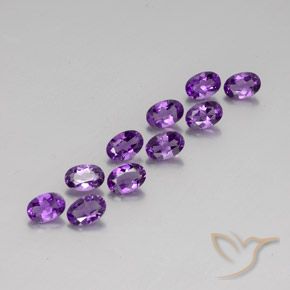 Gemas de Amatista Violeta púrpura intenso natural de 4.02 ct, Ovalada, VVS-VS
