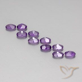 Gemas de Amatista Violeta púrpura intenso natural de 4.02 ct, Ovalada, VVS-VS
