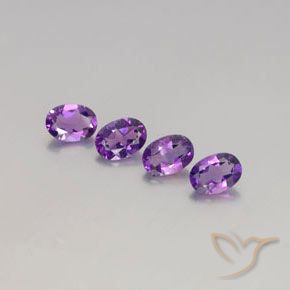 Gemas de Amatista Violeta rosado vívido natural de 2.82 ct, Ovalada, VVS-VS