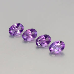 Gemas de amatista violeta medio natural de 2,85 ct, corte óvalo, VVS-VS