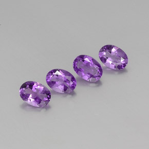 Gemas de Amatista Violeta rosado medio natural de 2.78 ct, Corte Óvalo, VS