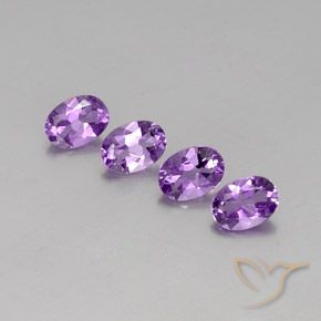 Gemas de Amatista Violeta rosado medio natural de 2.70 ct, Ovalada, VS
