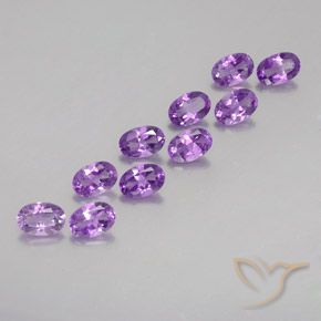 Gemas de Amatista Violeta púrpura oscuro medio natural de 4.10 ct, Ovalada, VVS-VS