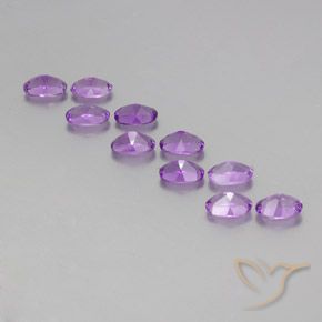 Gemas de Amatista Violeta púrpura oscuro medio natural de 4.10 ct, Ovalada, VVS-VS