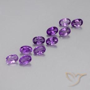 Gemas de Amatista Violeta púrpura medio natural de 4.00 ct, Ovalada, VVS-VS