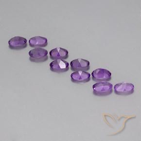 Gemas de Amatista Violeta púrpura medio natural de 4.00 ct, Ovalada, VVS-VS