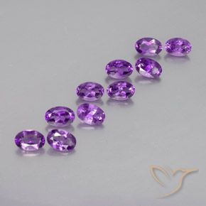 Gemas de Amatista Violeta púrpura medio natural de 4.64 ct, Ovalada, VVS-VS