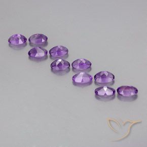 Gemas de Amatista Violeta púrpura medio natural de 4.64 ct, Ovalada, VVS-VS