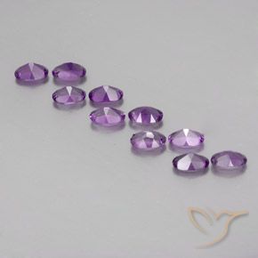 Gemas de Amatista Violeta púrpura natural de 4.05 ct, Ovalada, VVS-VS