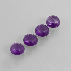 Gemas de Amatista Violeta medio natural de 7.11 ct, Corte Redondo, Transparente