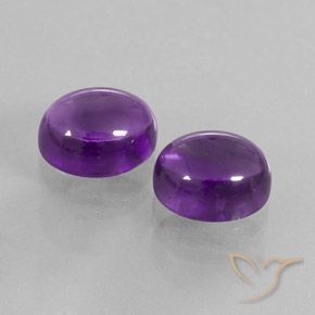 Gemas de Amatista Violeta medio natural de 8.38 ct, Ovalada, Transparente