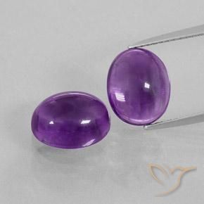 7.61ctw Natural Violeta medio Amatista, Ovalada, Transparente
